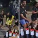Corredores trocam água por cerveja e treino vira happy hour