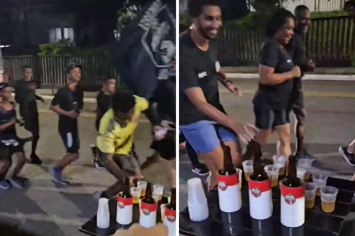 Corredores trocam água por cerveja e treino vira happy hour