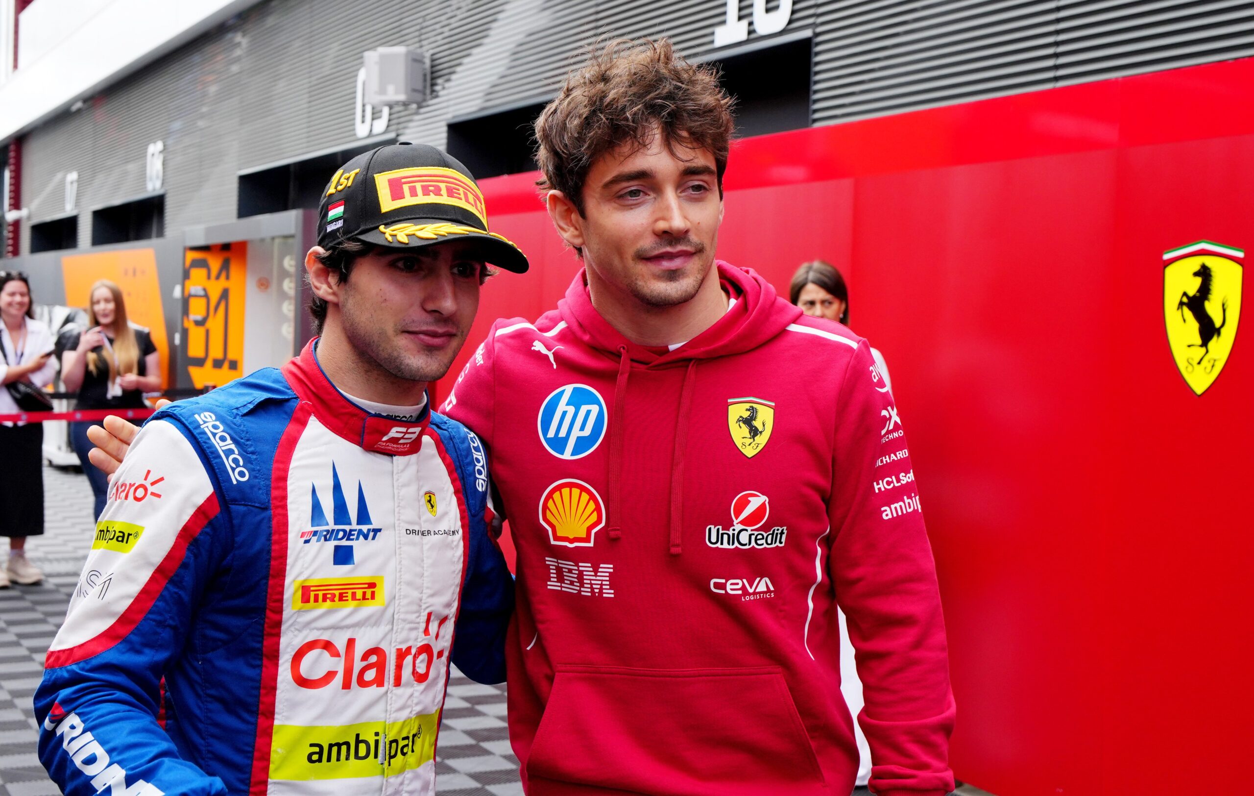 Rafael Câmara e Charles Leclerc. Foto: Divulgação/Fórmula 3