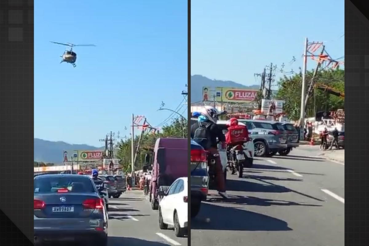 Av. Ayrton Senna é interditada e causa retenção