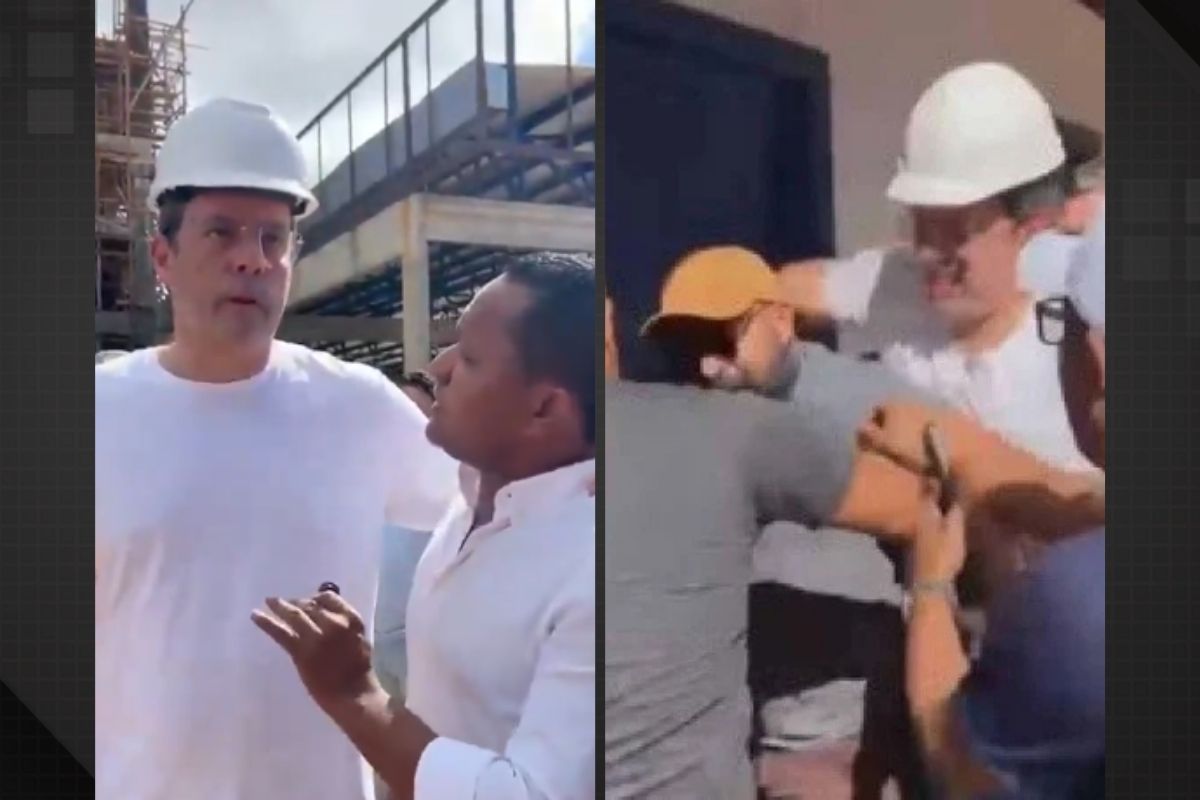 Vídeo mostra prefeito agredindo jornalista em obra municipal