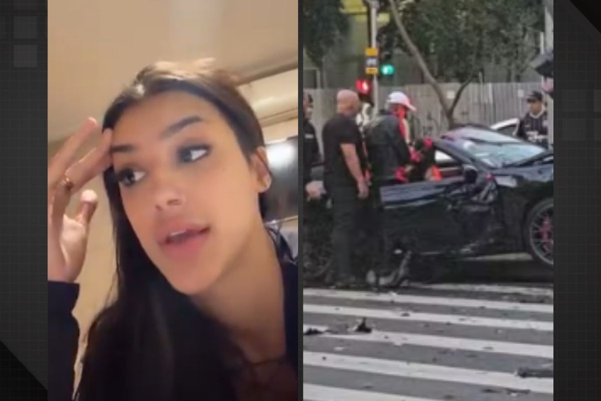 Porsche de Bia Miranda destruído após acidente na Avenida Faria Lima