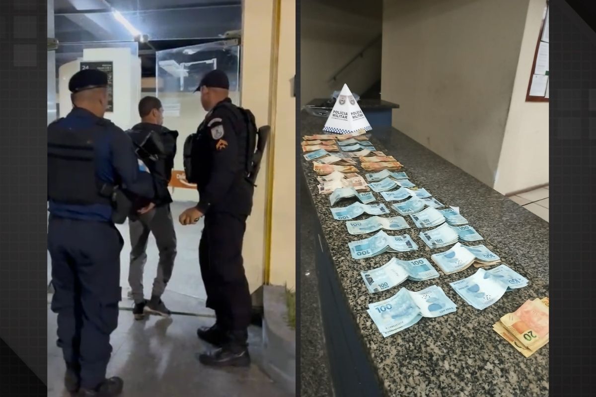 Traficante preso com R$ 29 mil no Morro do Turano