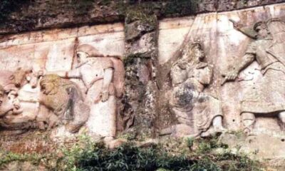 Paredão de esculturas é atração histórica no sul do Brasil