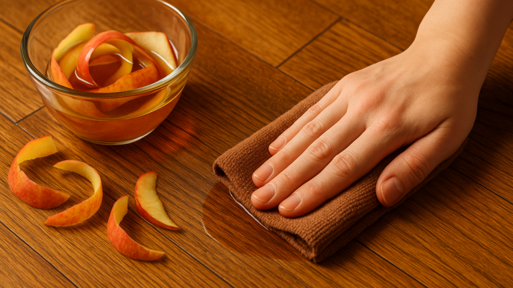 As cascas de maçã podem ser uma solução natural e eficaz para dar brilho aos pisos de madeira. Além de serem uma alternativa sustentável, aproveitam resíduos que normalmente seriam descartados