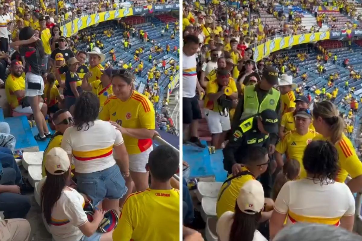 Mulher flagra parceiro com amante em arquibancada de Barranquilla