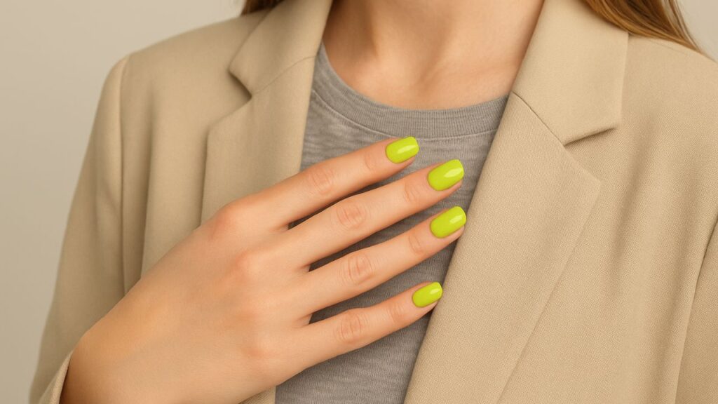 Combinar esmalte neon com roupas neutras pode transformar qualquer visual, trazendo um toque de ousadia e modernidade