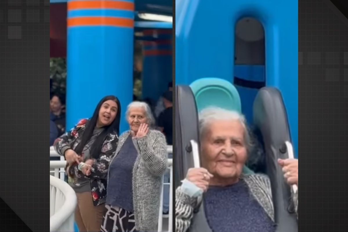 Avó de 88 anos salta da torre no Beto Carrero e emociona público