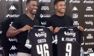Vasco representa oficialmente Cuesta e Matheus França