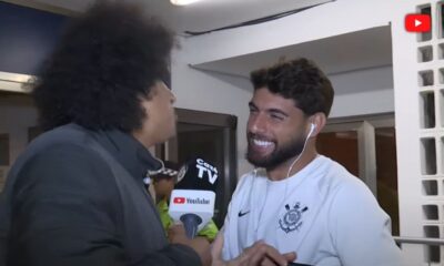 Yuri Alberto com repórter da Cazé TV. Foto: Reprodução/Youtube