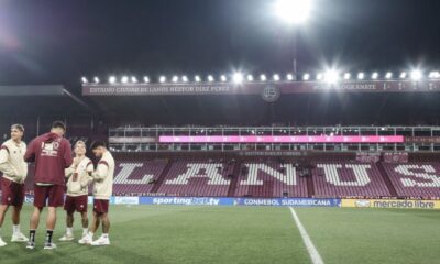 Fluminense no estádio do Lanús. Foto: Divulgação X/Fluminense