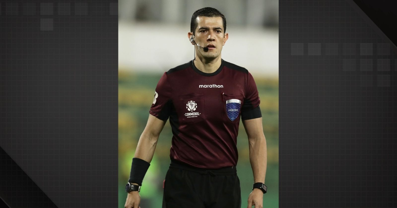 Árbitro Andres Rojas, da partida entre Flamengo x Estudiantes.