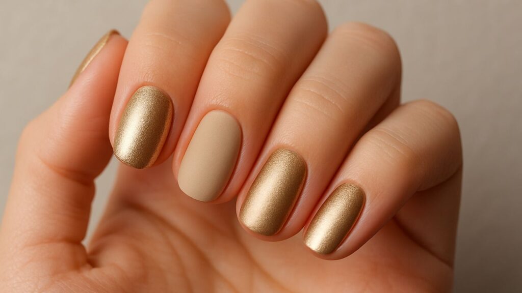 Aplicar um esmalte fosco sobre um esmalte metálico pode trazer resultados surpreendentes e elegantes