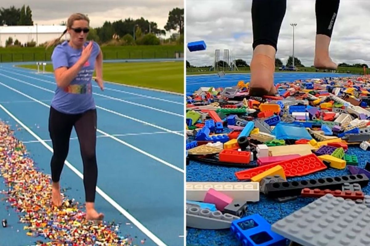 Quem nunca? Mãe transforma dor de pisar em Lego em recorde Guinness