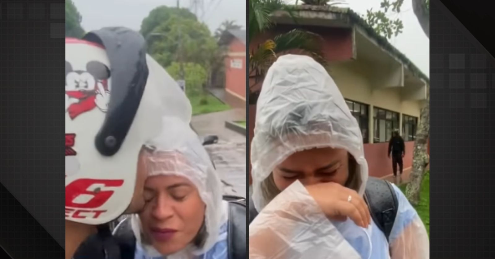 Filho se despede da mãe em seu primeiro dia de faculdade