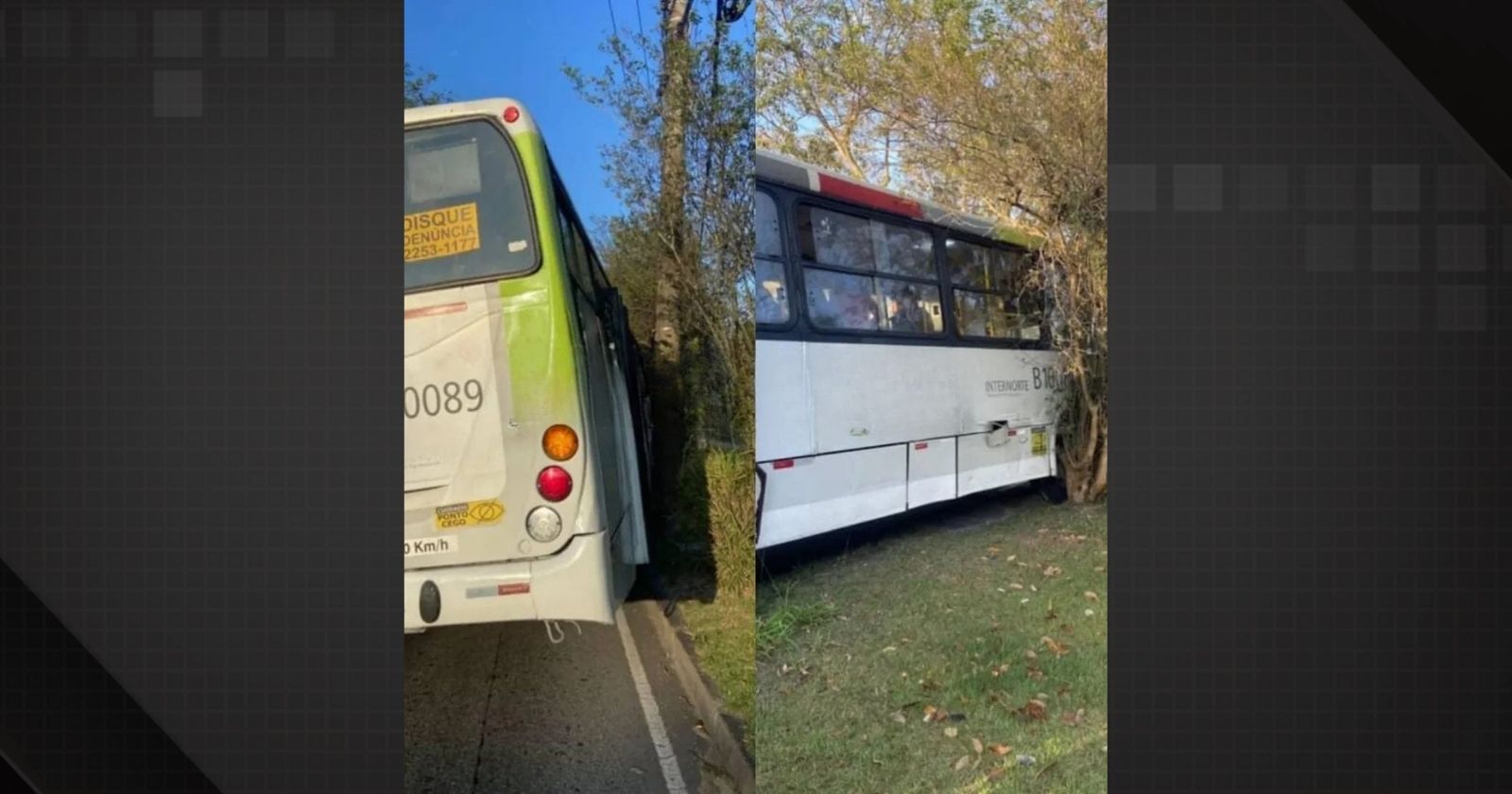 Motorista joga ônibus em poste e árvore para evitar acidente no Fundão
