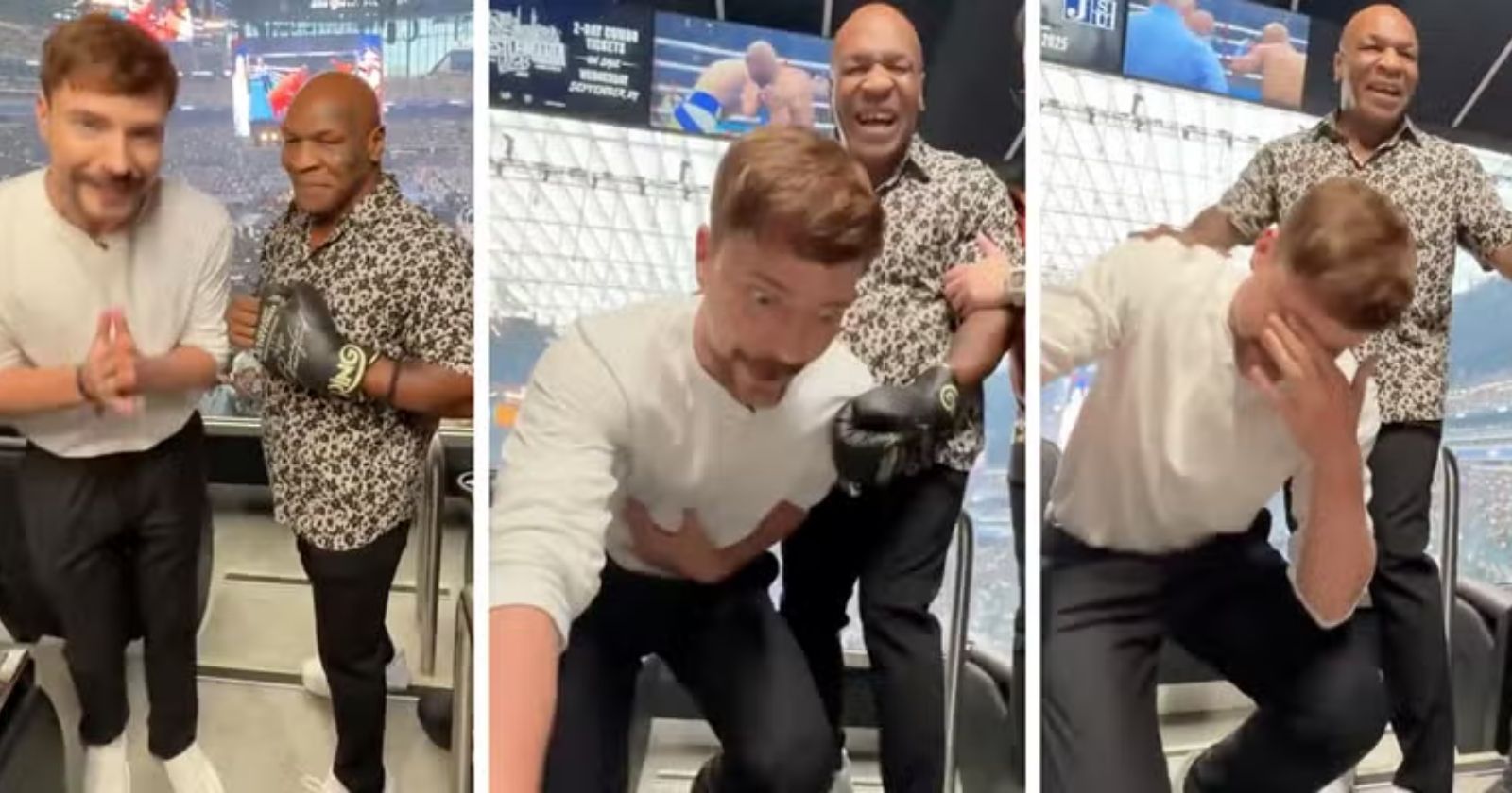 MrBeast cai após levar soco de Mike Tyson em Las Vegas