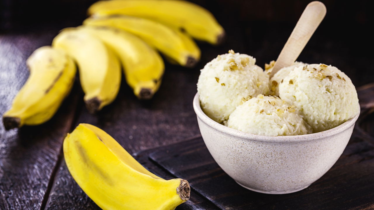 Receita de sorvete natural de banana sem açúcar