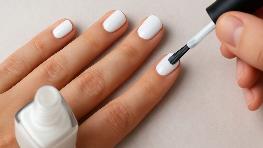 A aplicação de esmalte branco puro sem uma base pode parecer inofensiva, mas pode trazer consequências negativas para a saúde das unhas