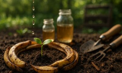 Usei vinagre com casca de banana nas plantas e meu jardim virou ouro em poucos dias