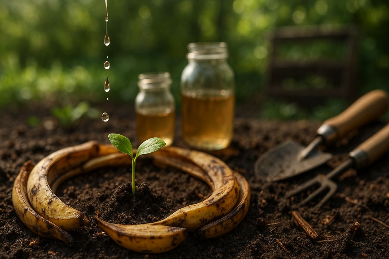 Usei vinagre com casca de banana nas plantas e meu jardim virou ouro em poucos dias