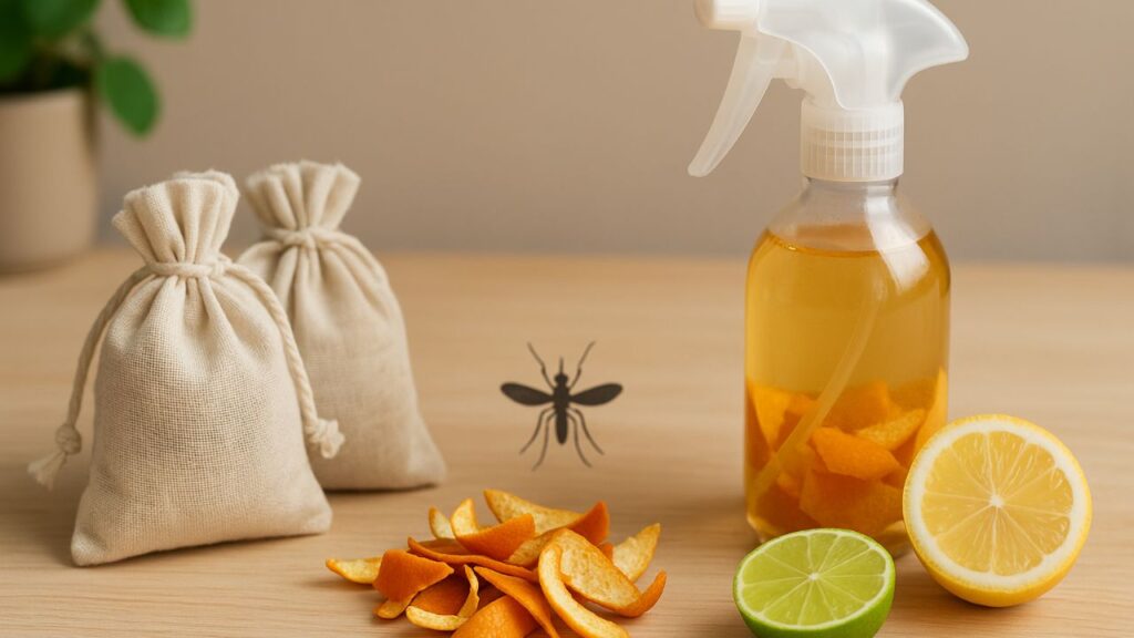 As cascas de frutas cítricas oferecem uma alternativa natural, eficaz e sustentável para espantar mosquitos em ambientes internos e externos