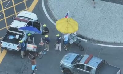 Agentes da Seop são atacados por ambulantes em Copacabana durante fiscalização