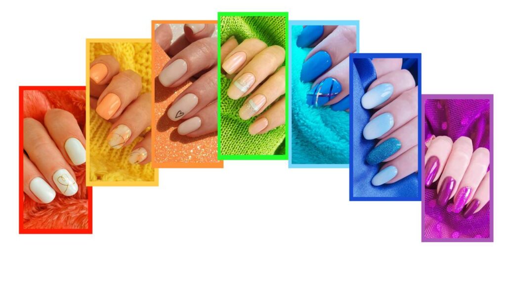 Esmalte neon sobre base preta cria um efeito inesperado e chamativo