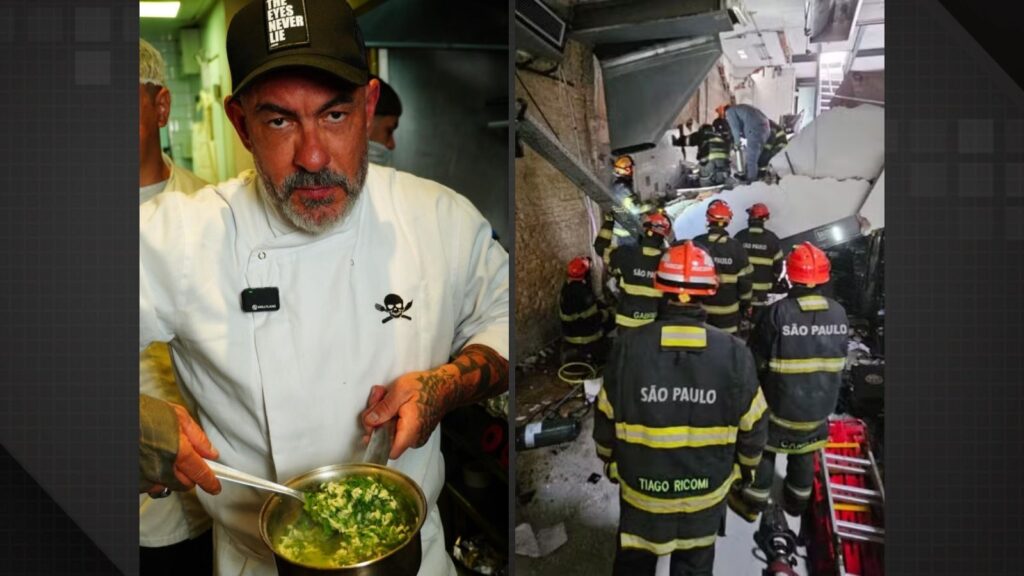 Bombeiros atuam após explosão em restaurante de Henrique Fogaça em São Paulo