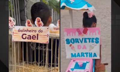 Crianças exibem mochilas malucas no Dia das Crianças