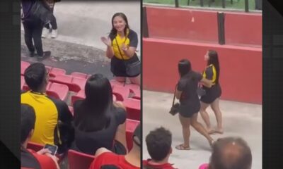 Vídeo: mulher flagra traição em jogo do Sport e deixa estádio com amante do parceiro