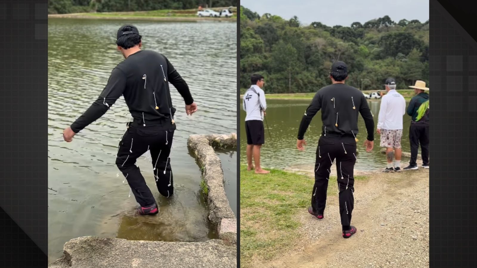 Pescador Deigmar se transforma em isca viva e surpreende na internet