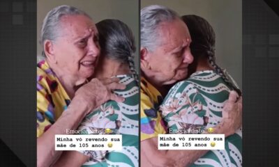 reencontro de mãe de 105 anos e filha de 85 emociona internautas