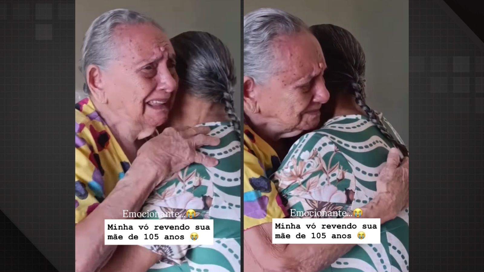 reencontro de mãe de 105 anos e filha de 85 emociona internautas