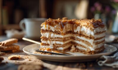 O bolo de bolacha mais cremoso da internet: sem forno, pronto em minutos e só precisa de 4 ingredientes