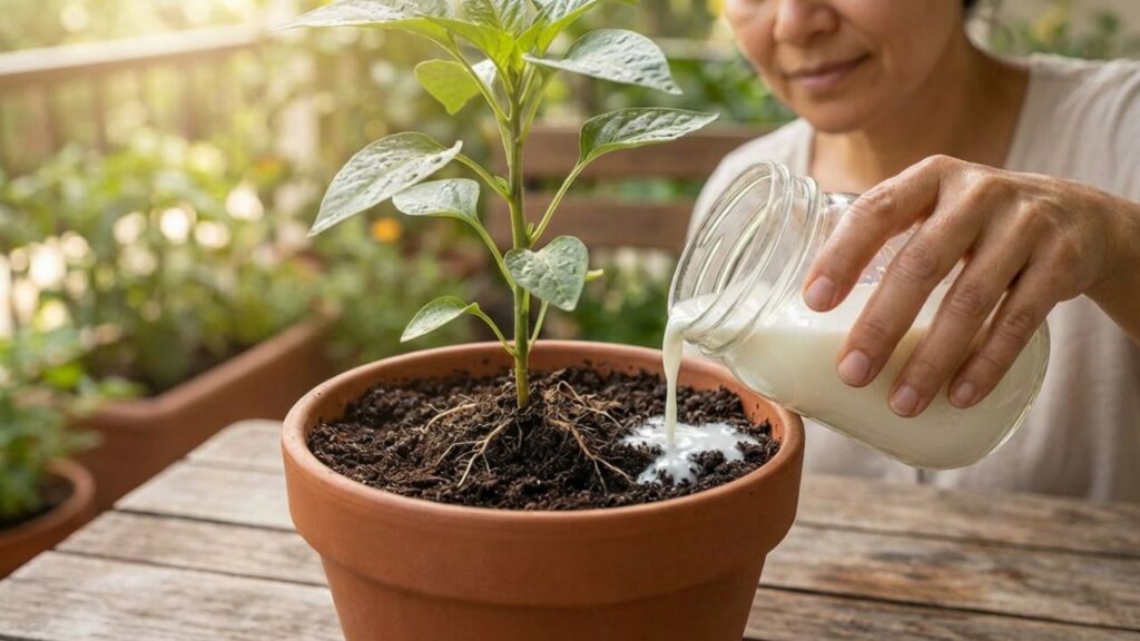 Adubo caseiro com leite que estimula raízes e ainda evita fungos