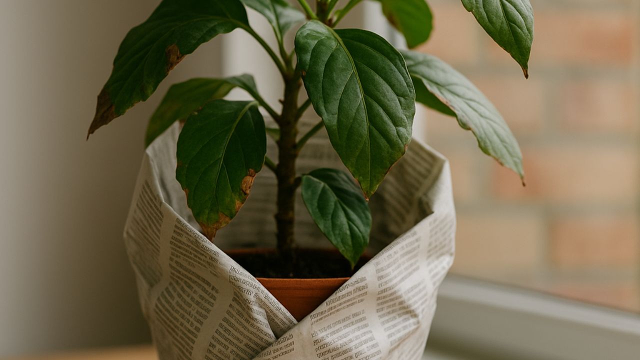 Aqui em casa usei jornal e consegui salvar minha plantinha do frio