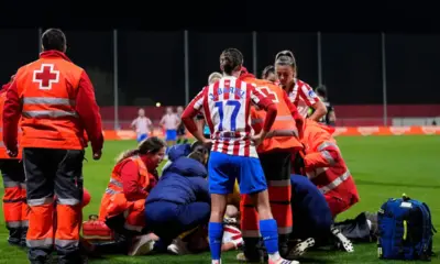 Jogadora sofre traumatismo craniano durante jogo da Champions e segue internada