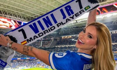 Virginia Fonseca rouba a cena com look luxuoso em jogo de Vini Jr. na Espanha