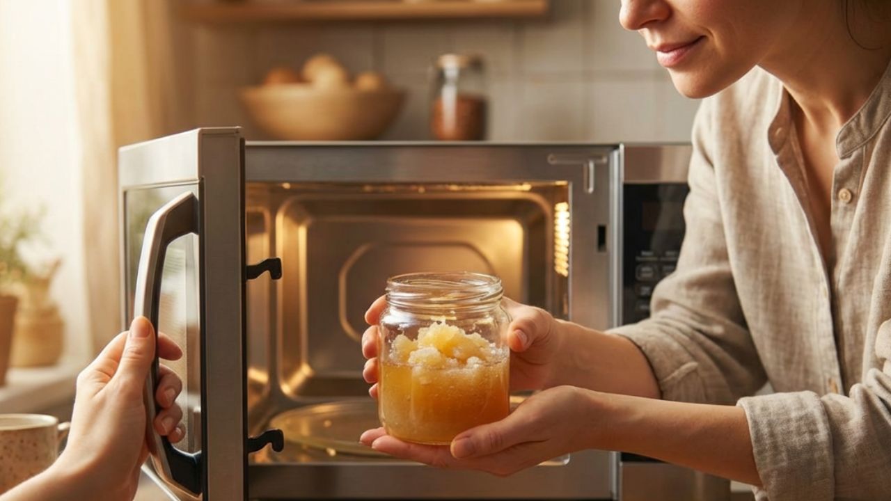 O mel reage de um jeito inesperado quando vai ao micro-ondas