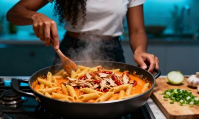 Aprendi com a minha vó o melhor macarrão cremoso de frango