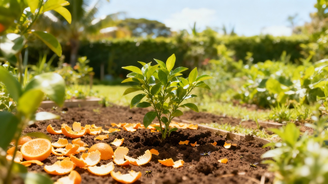 O adubo com casca de laranja que melhora o solo e ainda afasta insetos