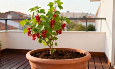 A groselha produz frutos em vasos e pode dar colheita o ano inteiro