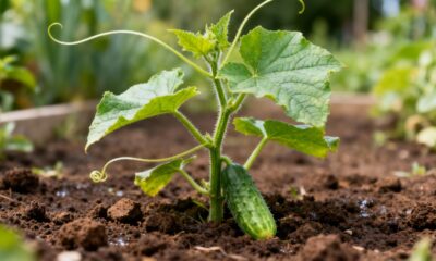 O jeito de plantar pepino que evita folhas amareladas sem muito esforço