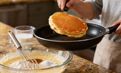 Aprendi com meu instrutor a melhor receita de panqueca doce para o pós-treino