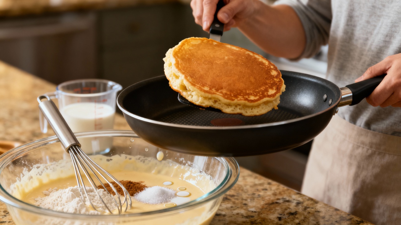 Aprendi com meu instrutor a melhor receita de panqueca doce para o pós-treino
