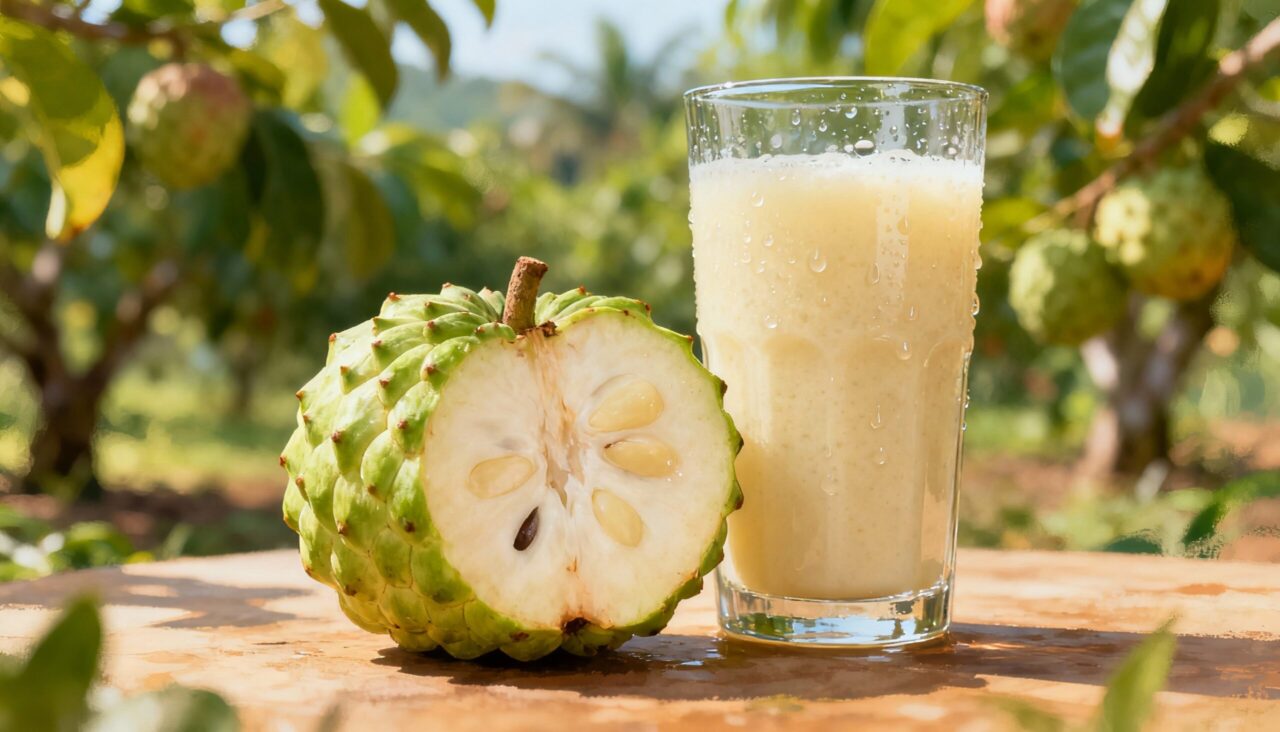 A graviola anã amadurece rápido e rende sucos caseiros cheios de sabor