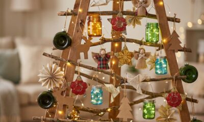 Decorações reaproveitadas transformam a árvore de Natal econômica sem gastar muito