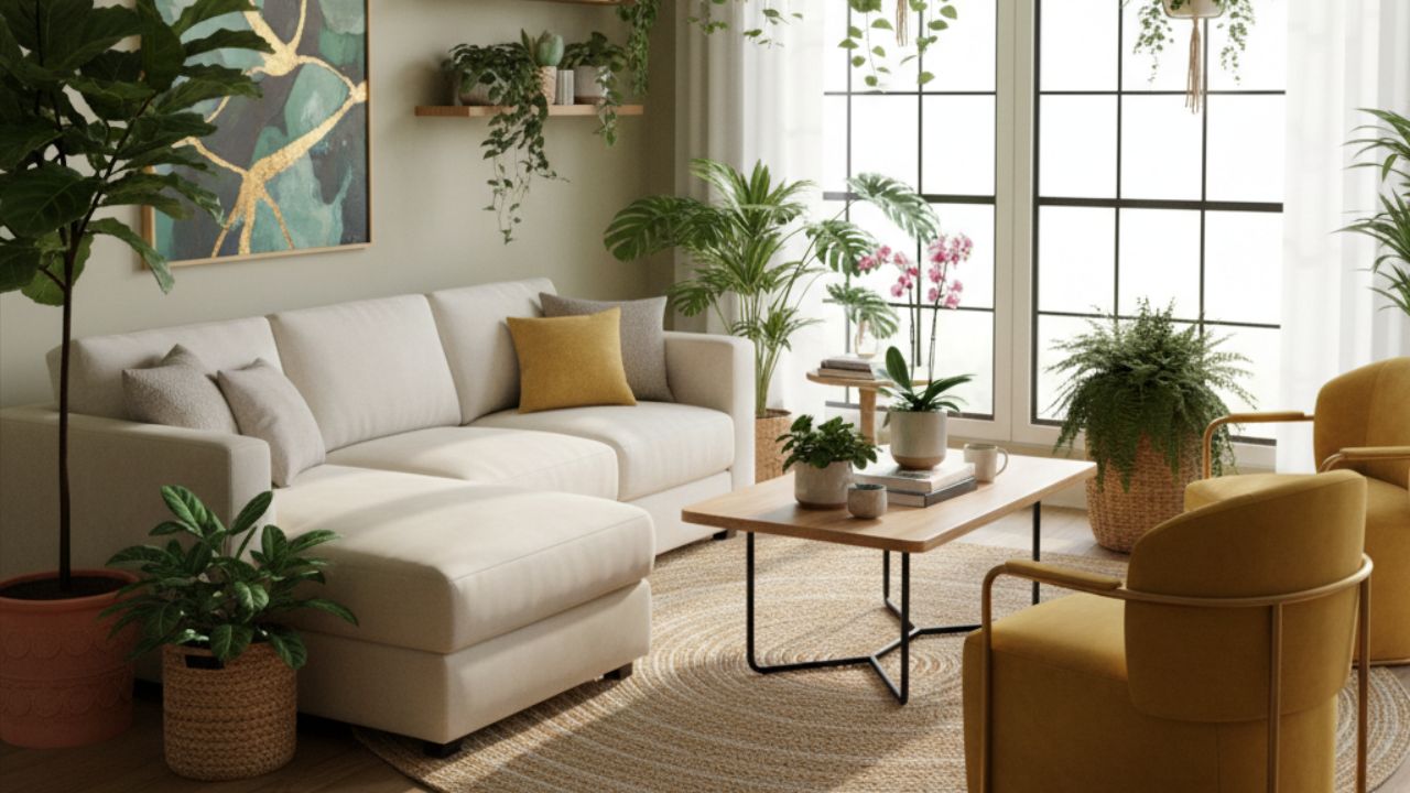 Decoração com plantas baratas para renovar a sala de estar