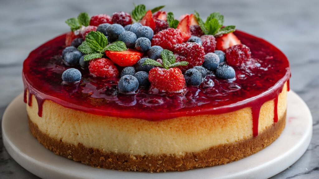 Receita de cheesecake de frutos vermelhos rápida, fácil e sem forno